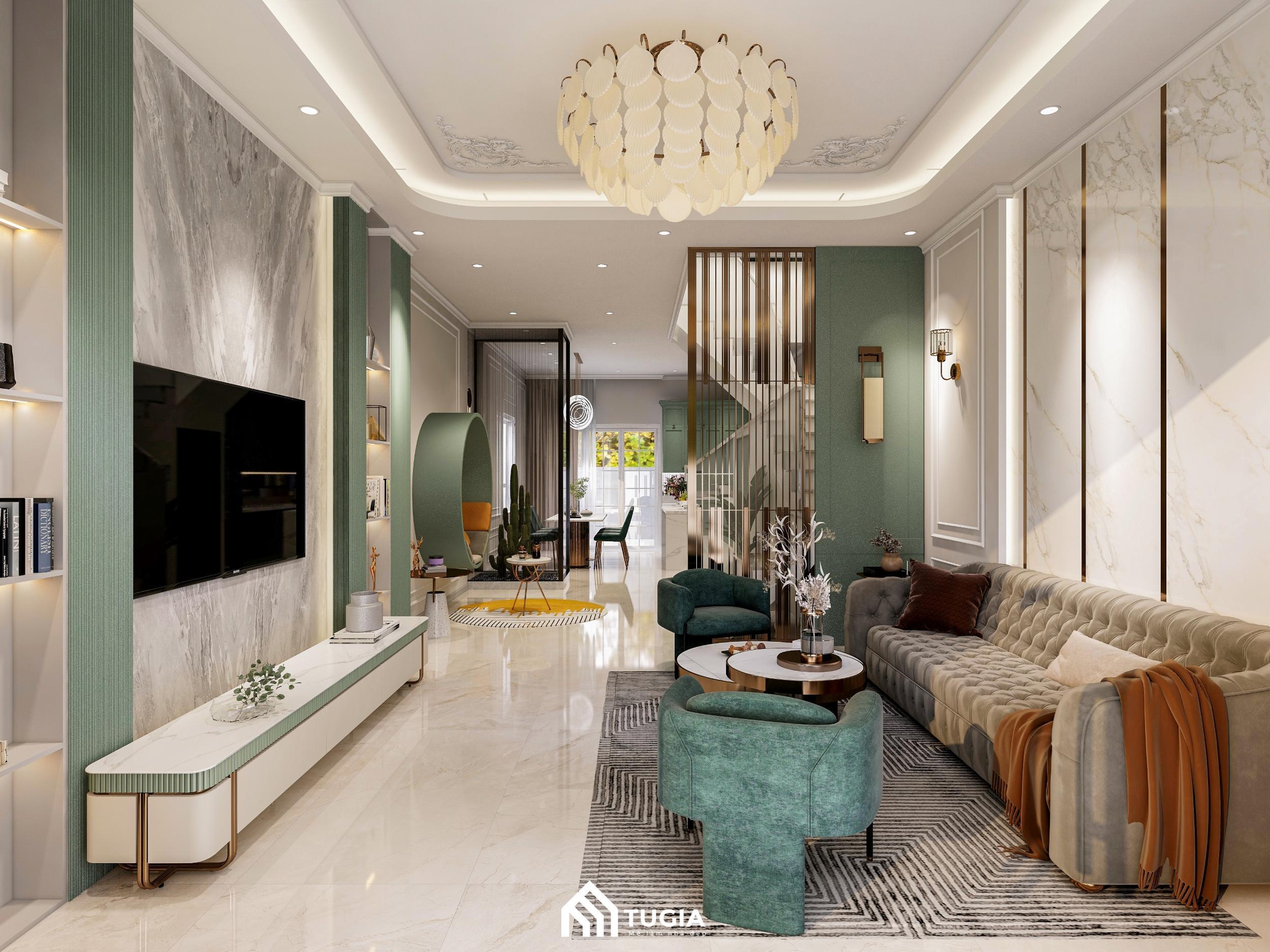 Thiết kế nội thất nhà phố tân cổ điển là việc sử dụng những đồ nội thất cao cấp nhưng vẫn giữ được nét tinh gọn cần có