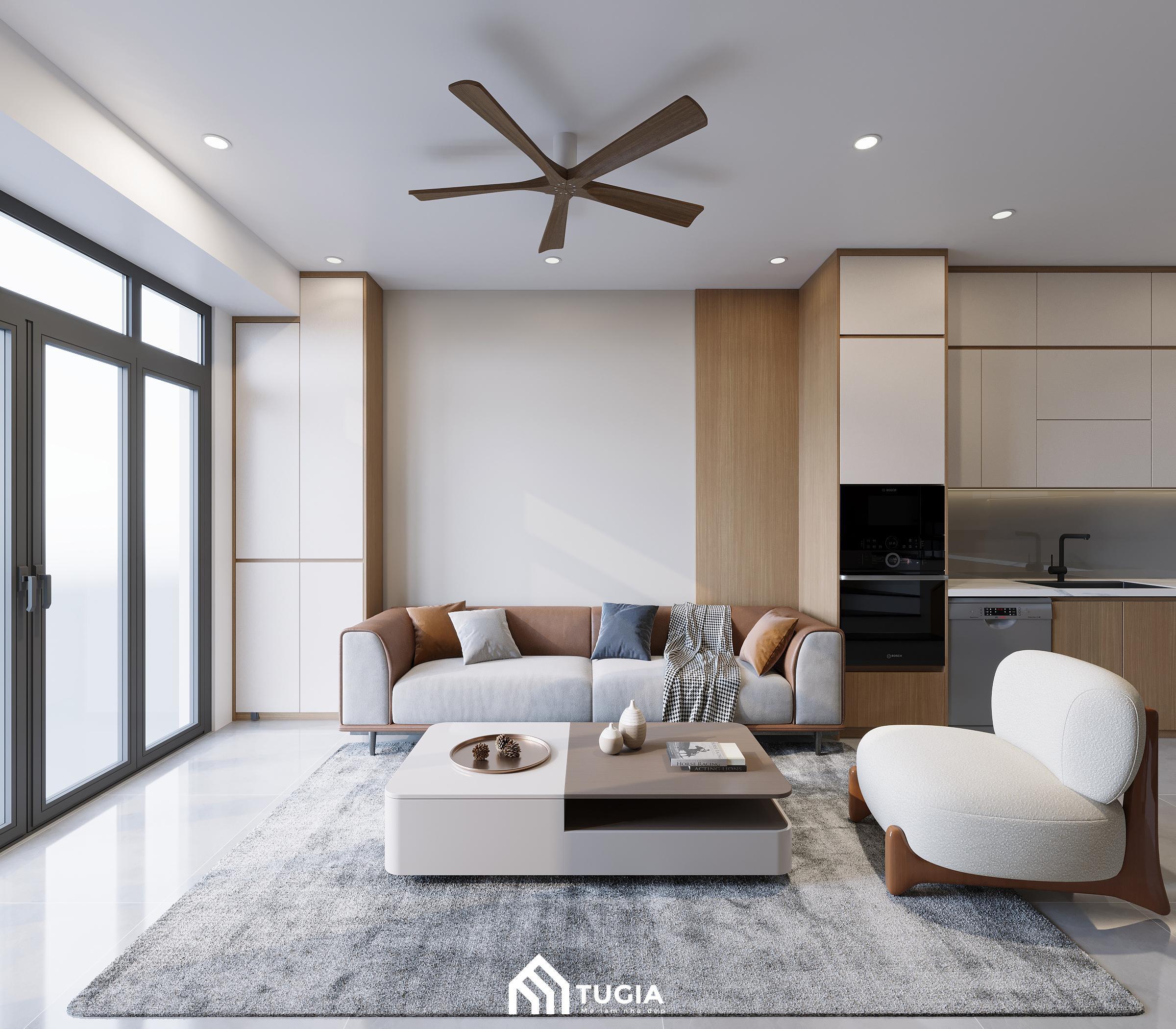 Sử dụng tone trắng chủ đạo trong thiết kế nội thất nhà phố giúp không gian trở nên sáng sủa và ấm áp hơn