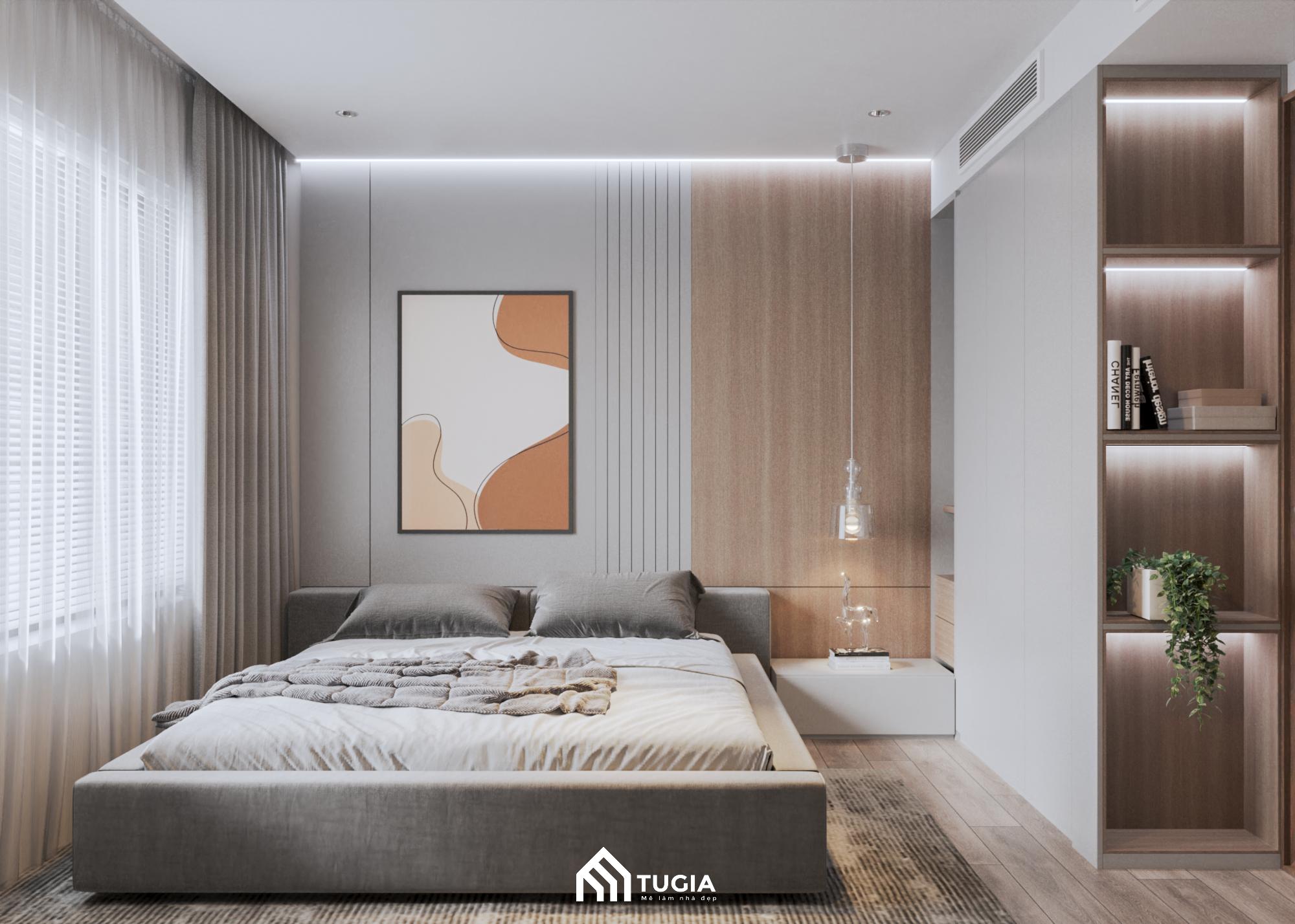 Nội thất Tứ Gia thiết kế nội thất phòng ngủ 25m2 theo phong cách hiện đại