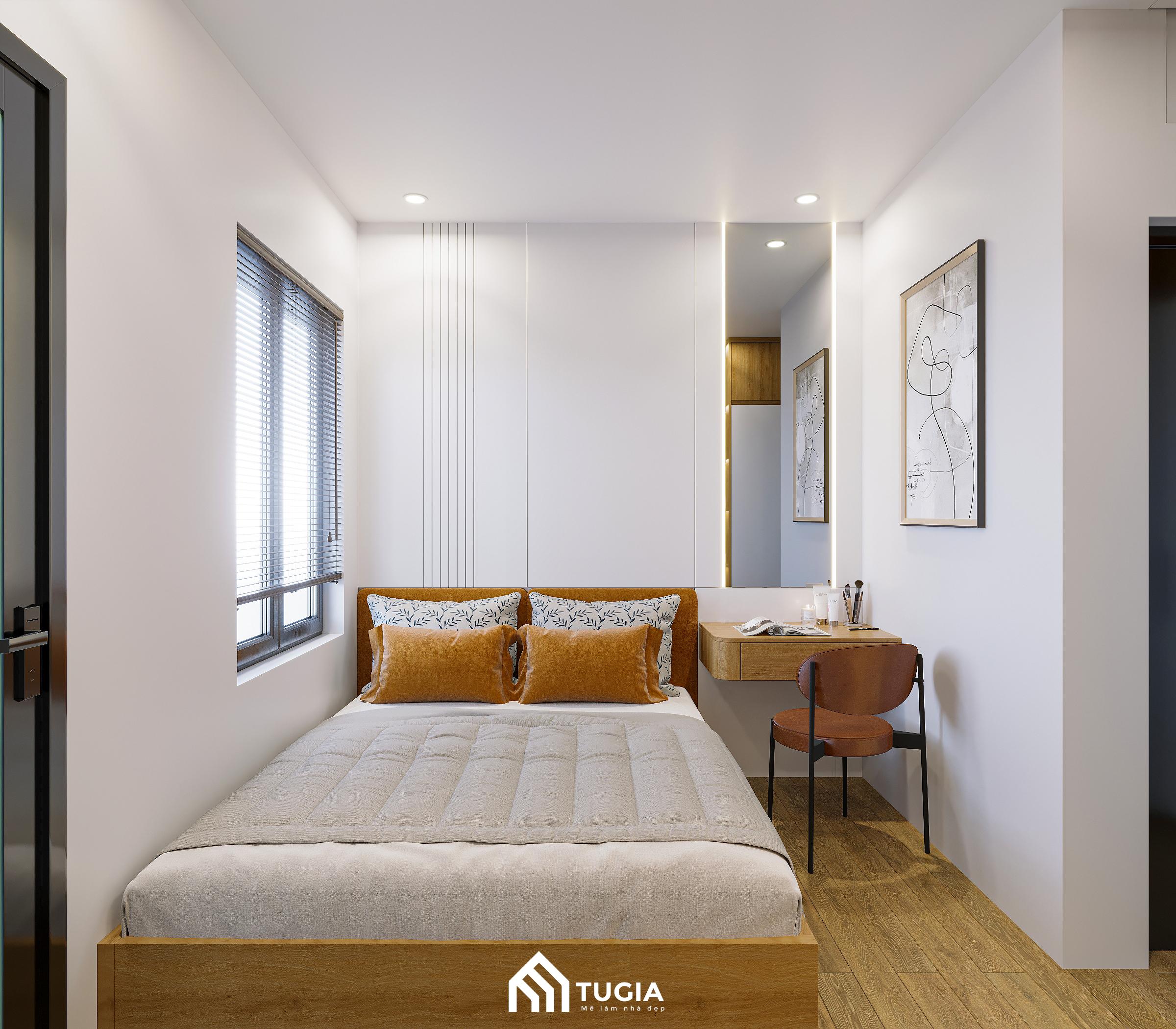 Mẫu thiết kế phòng ngủ nhỏ đẹp hiện đại với bảng màu sáng sủa mà vô cùng ấm cúng