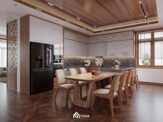 15+ Mẫu thiết kế nội thất phòng bếp biệt thự đẹp, tiện nghi