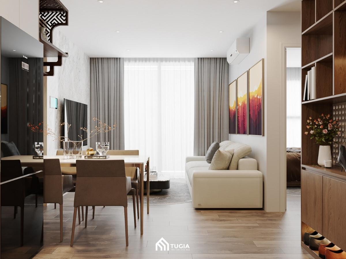 Thiết kế chung cư 50m2 không phải diện tích quá lớn nhưng vẫn đáp ứng được đầy đủ tiện nghi