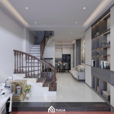 Dự án thiết kế nội thất nhà phố hiện đại 36m2 của anh Hoàng tại Xuân Đỉnh do Nội thất Tứ Gia hoàn thiện