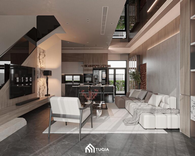 Dự án thiết kế nội thất nhà phố 2 tầng diện tích 56m2 của anh Phong do Nội thất Tứ Gia triển khai