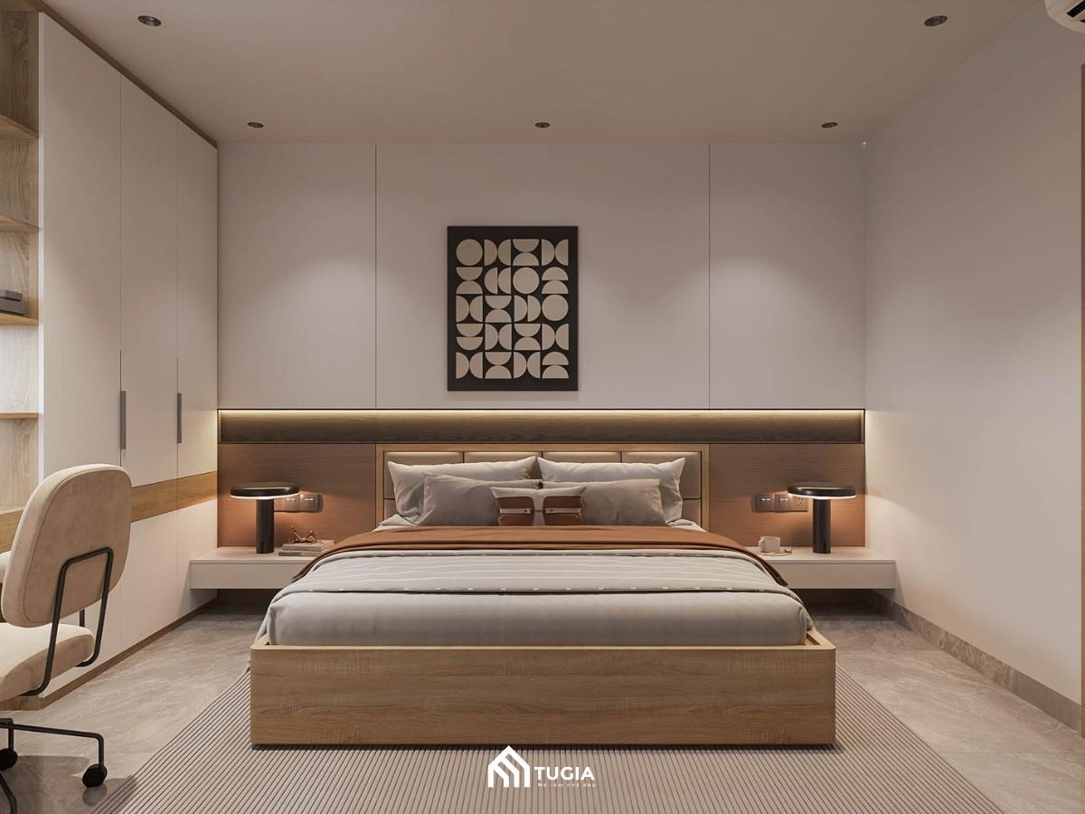 Mẫu phòng ngủ chính rộng 30m2 đơn giản được ưa chuộng