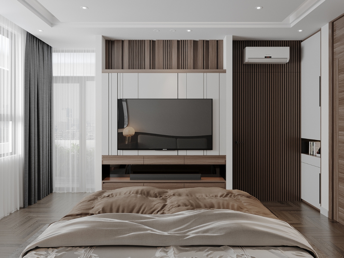 Căn phòng ngủ tối giản cho vợ chồng chỉ sử dụng món nội thất cần thiết