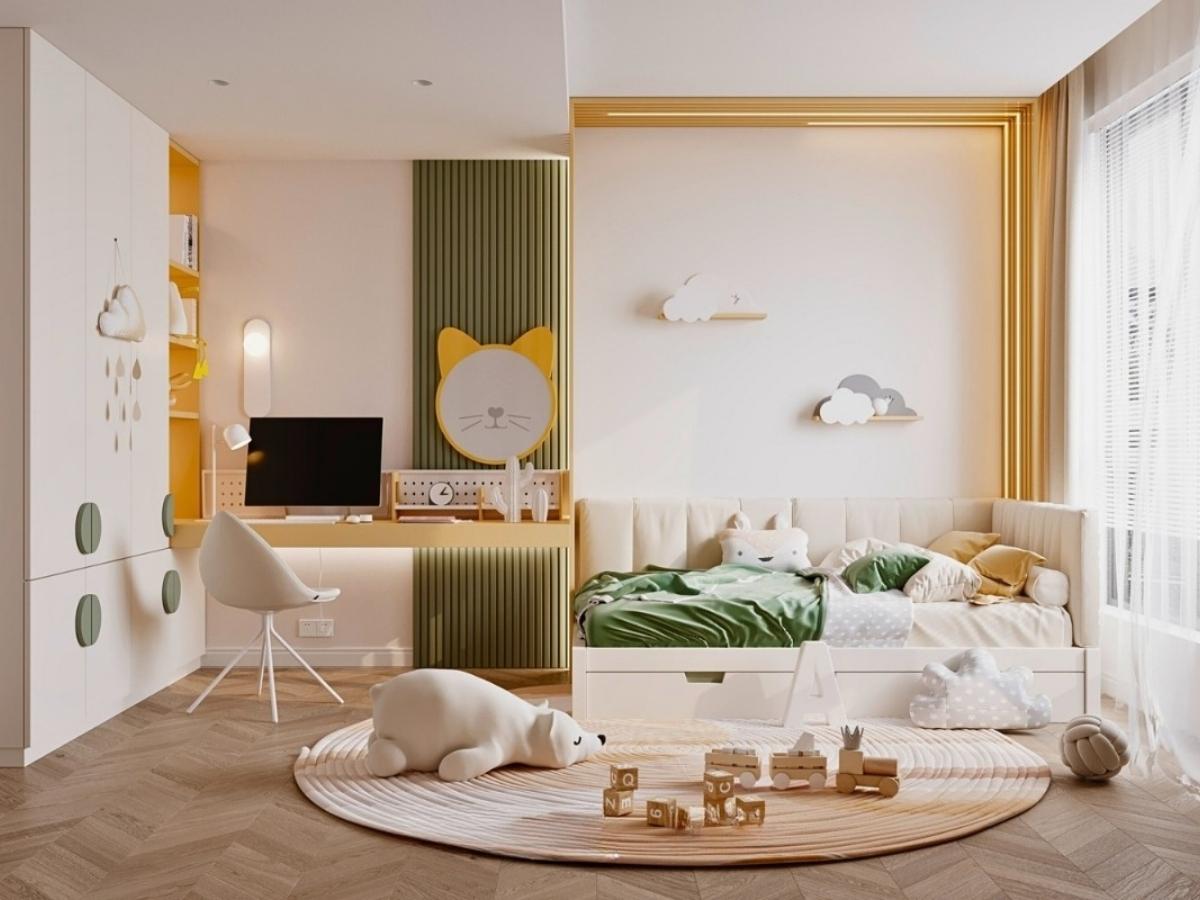 Decor phòng ngủ cho bé gái với các điểm nhấn trang trí thời tiết đẹp