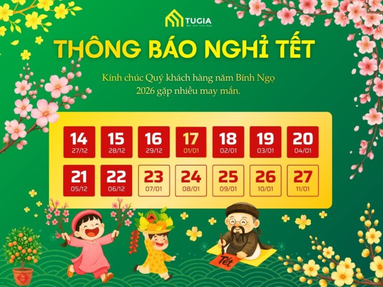 Nội thất Tứ Gia thông báo lịch nghỉ Tết Nguyên Đán 2026