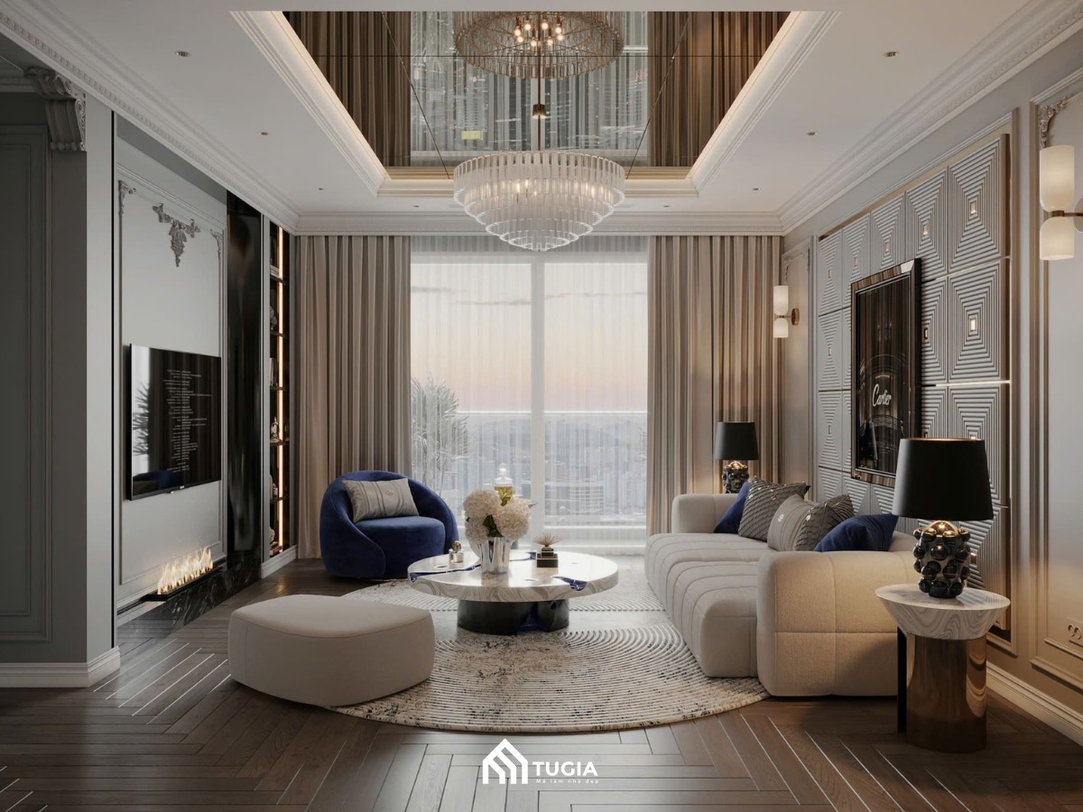 Mẫu thiết kế nội thất căn hộ 3 phòng ngủ phong cách Luxury sẽ phù hợp với những gia chủ có ngân sách dư giả