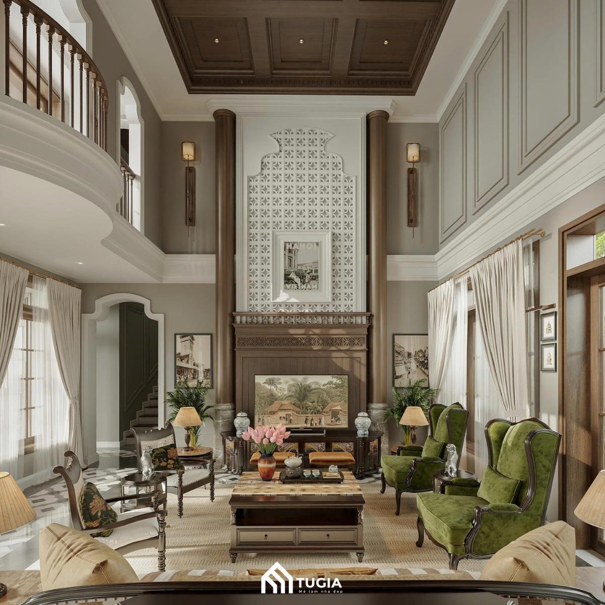 Biệt thự Indochine 350m2 của anh Linh tại Long Biên