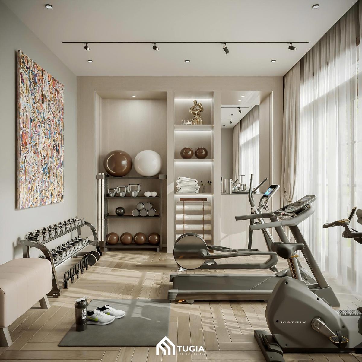 Phòng gym tại nhà trong biệt thự Long Biên