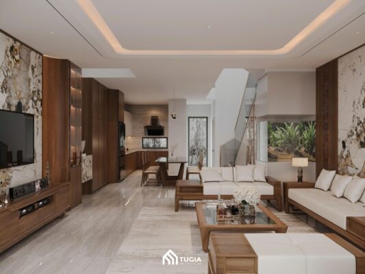 Dự án thiết kế nội thất nhà phố 3 tầng của chị Huế tại Thái Nguyên theo phong cách Hiện Đại