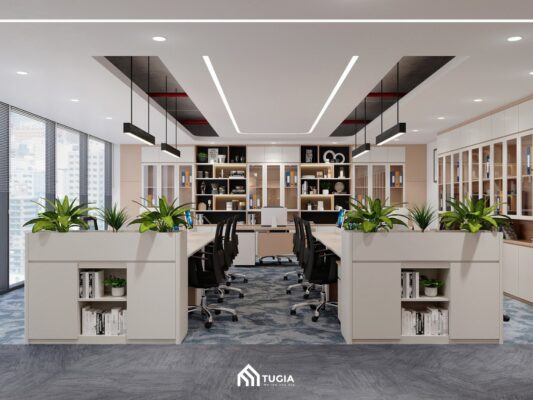 Dự án thiết kế nội thất văn phòng VNCOTE 200m2 tại Phú Diễn được Nội thất Tứ Gia thiết kế theo phong cách Hiện Đại