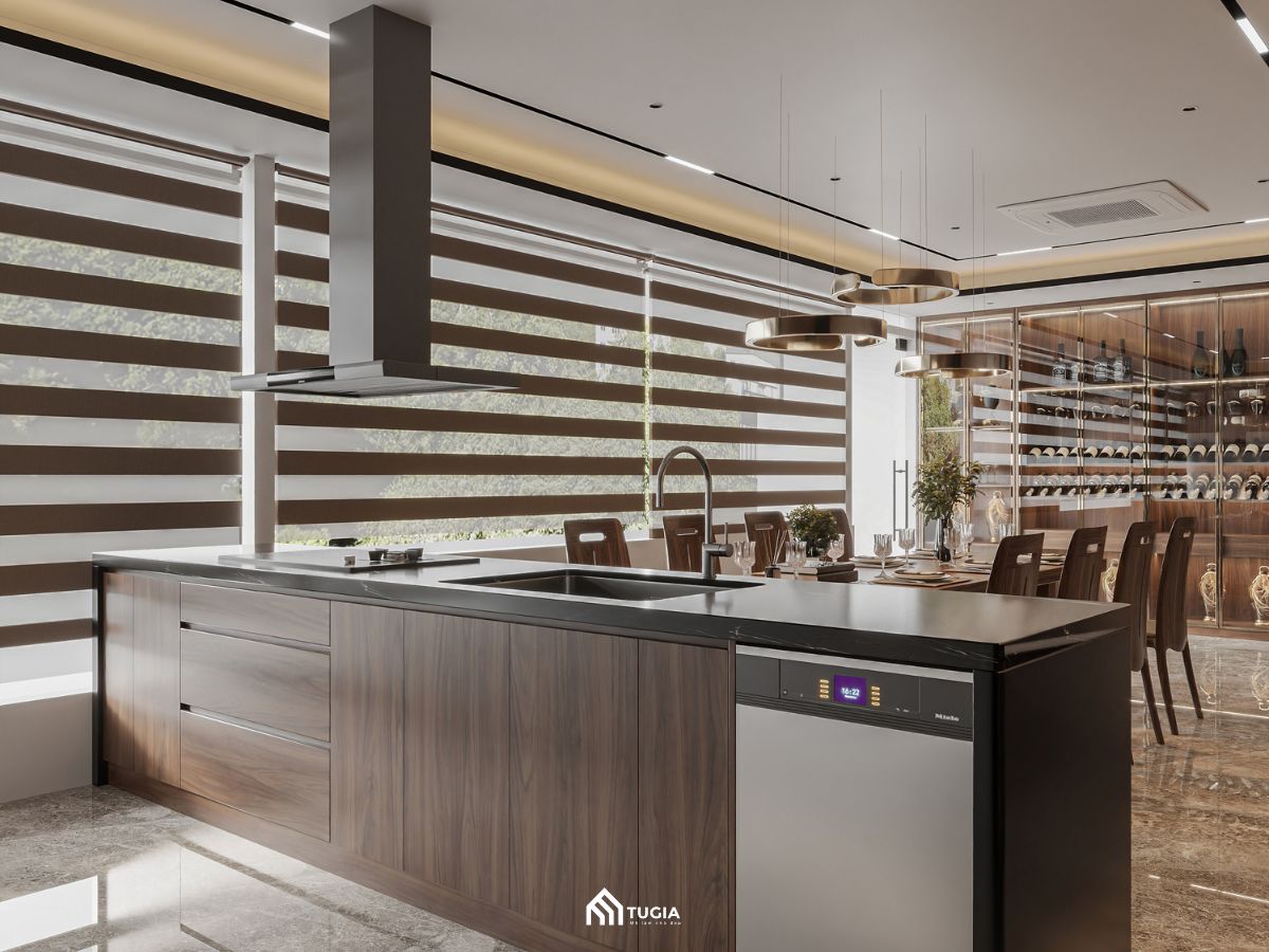 Đảo bếp kết hợp bàn ăn