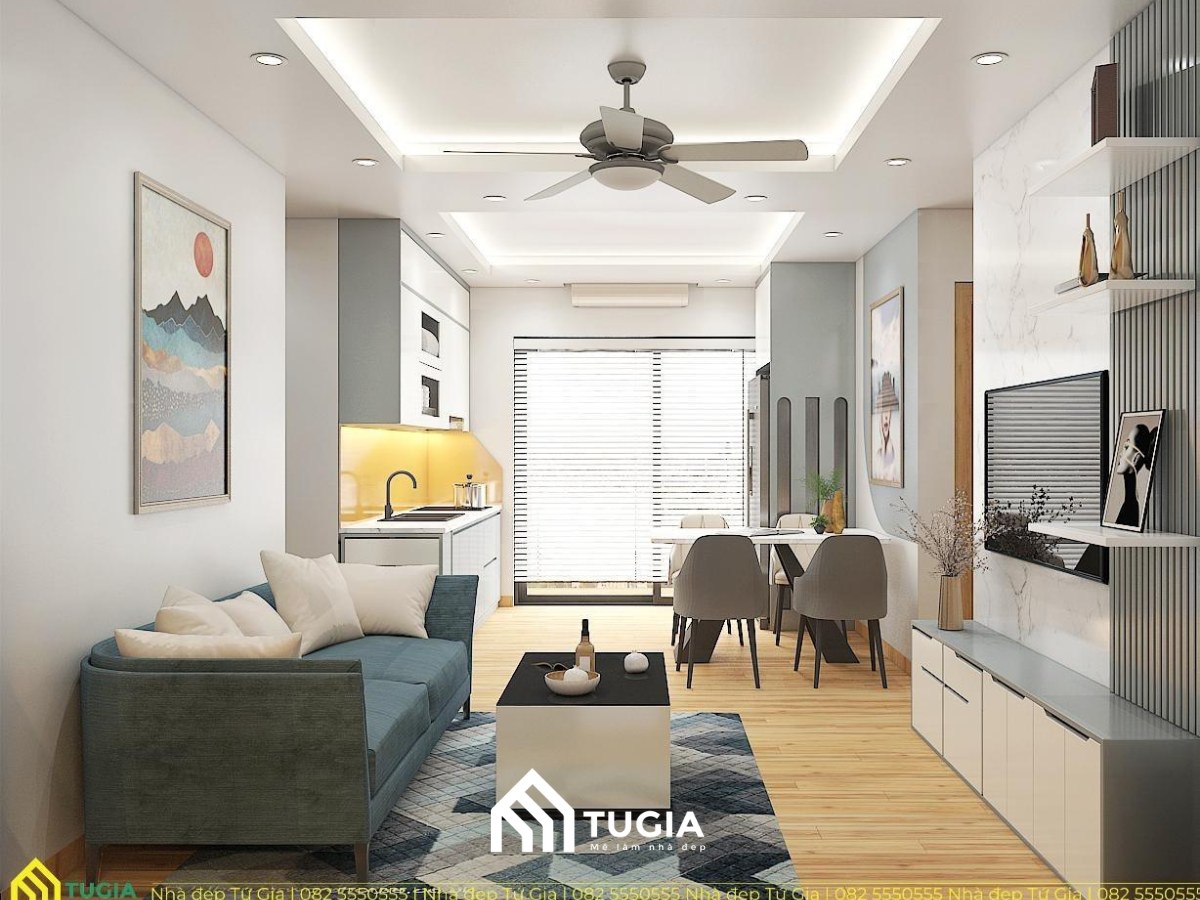 Thiết kế nội thất chung cư hiện đại không gian mở, sáng tại Sơn La