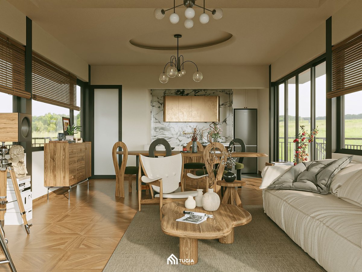 Thiết kế nội thất chung cư Wabi Sabi
