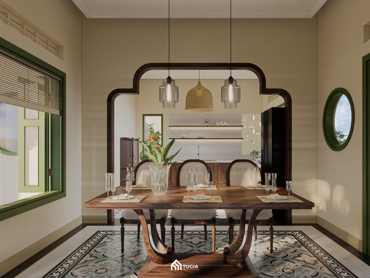 Thiết kế nội thất nhà phố phong cách Indochine
