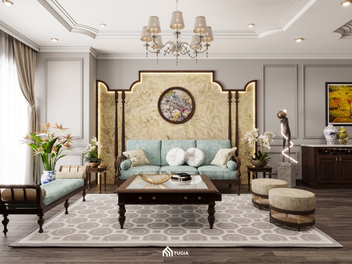 Thiết kế nội thất nhà phố phong cách Indochine