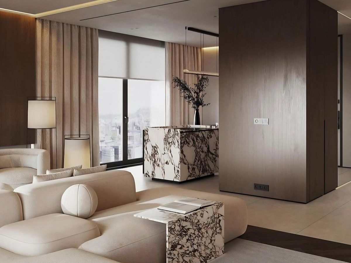 Thiết kế phòng khách chung cư phong cách Nhật Bản ấm cúng