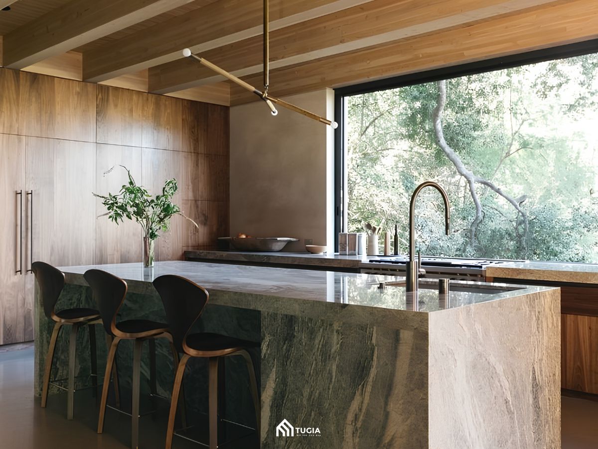 Đảo bếp kết hợp bàn ăn