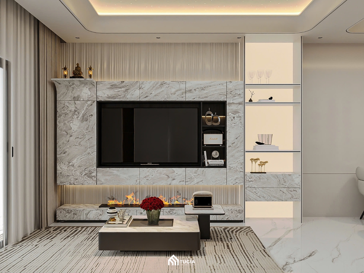 Thiết kế nội thất chung cư 80m2 2PN tại The Sun Mễ Trì