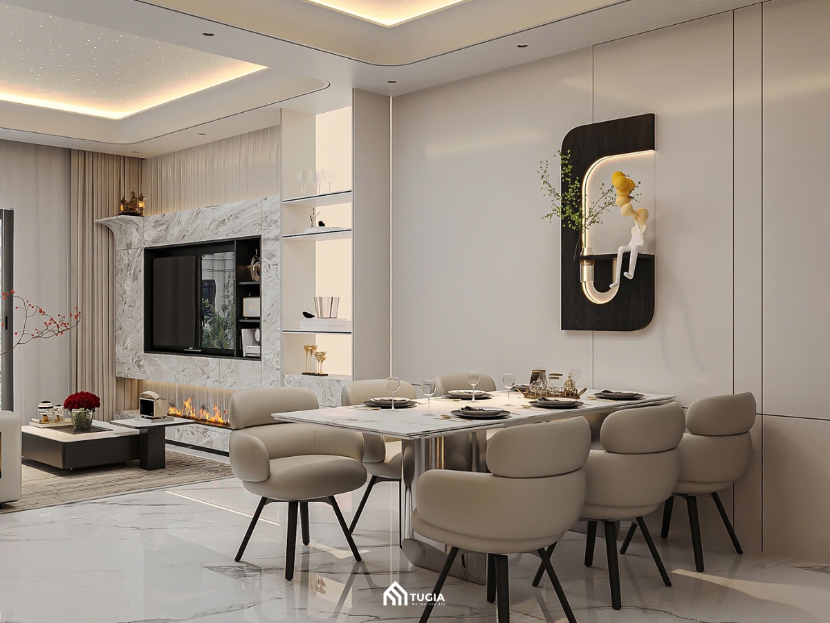 Thiết kế nội thất chung cư 80m2 2PN tại The Sun Mễ Trì