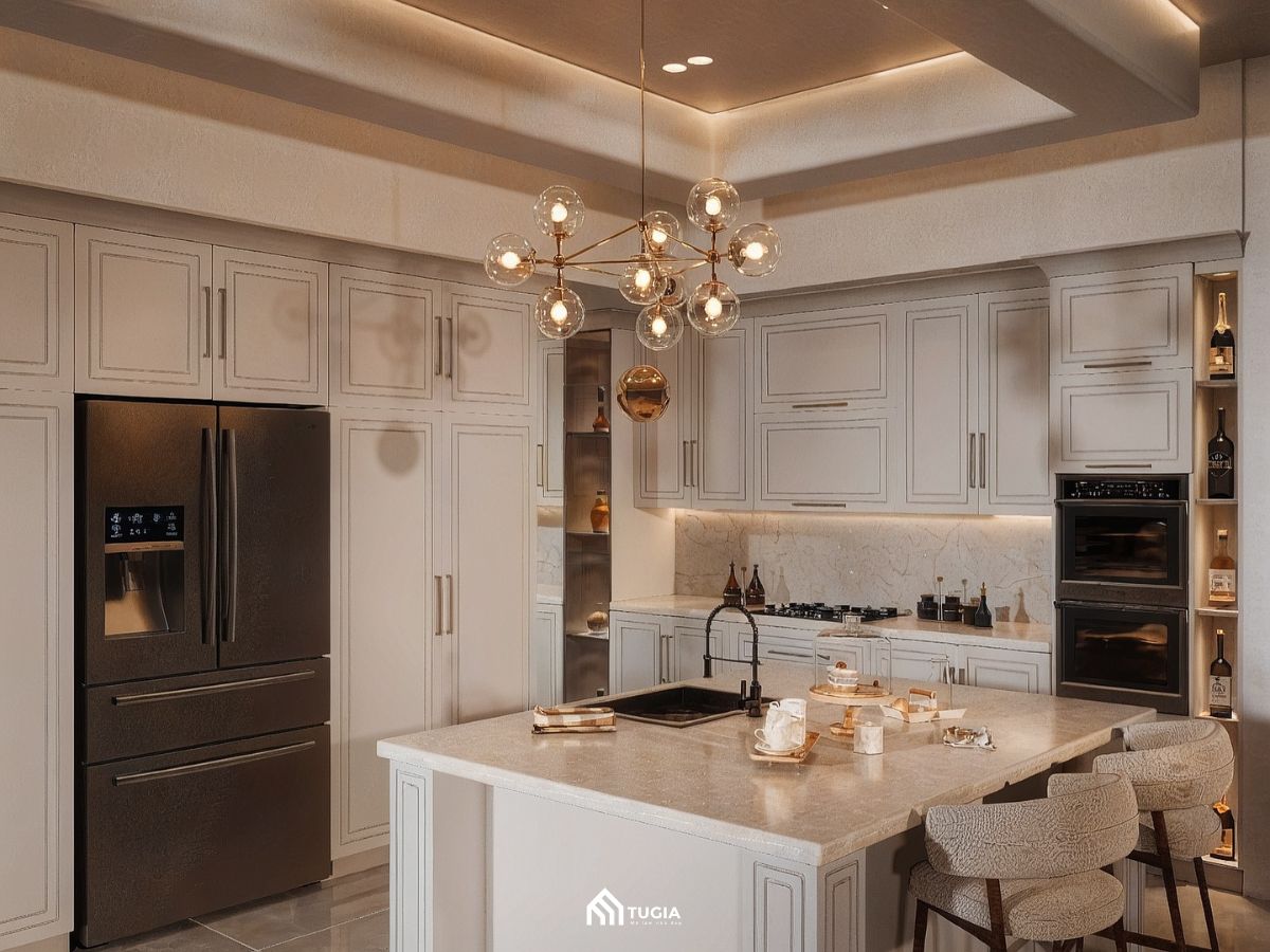 Thiết kế phòng bếp Tân cổ điển