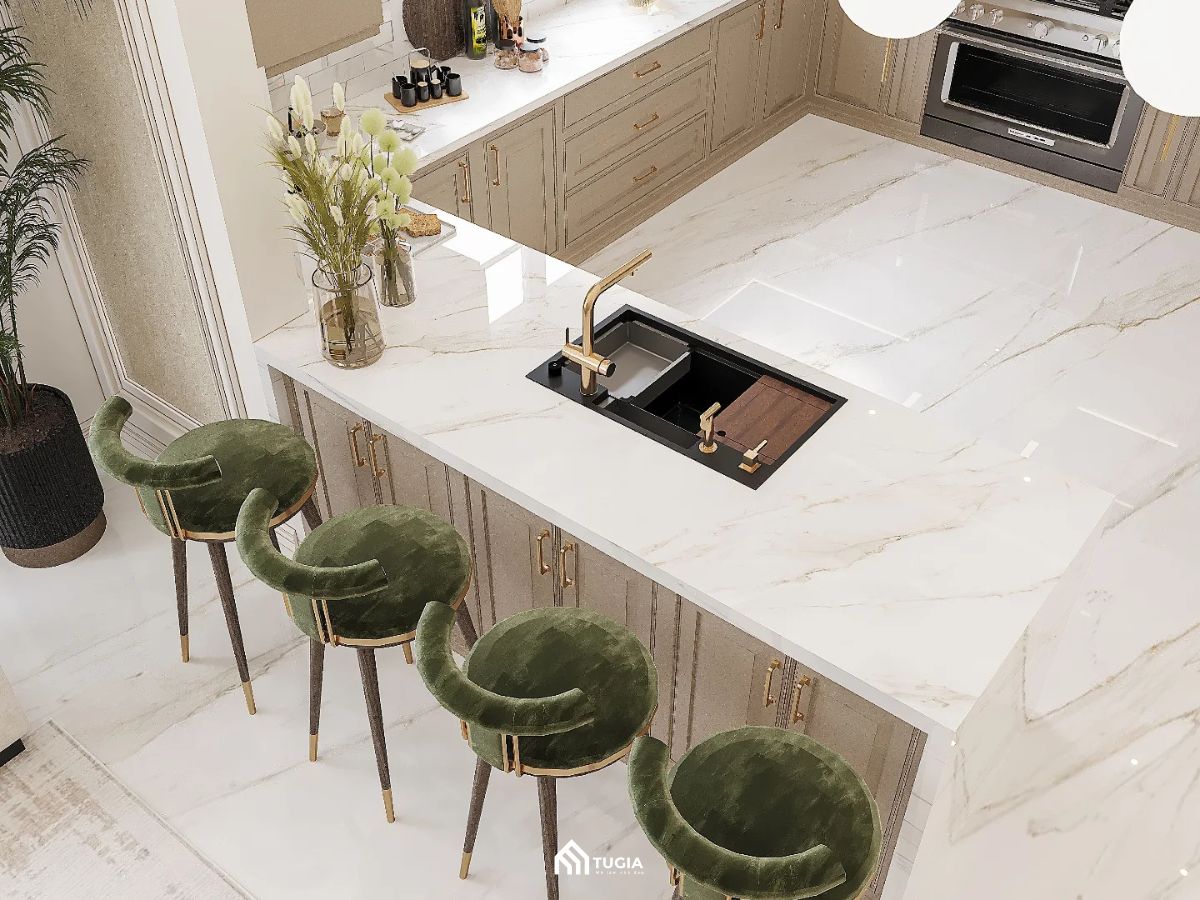 Thiết kế phòng bếp Tân cổ điển