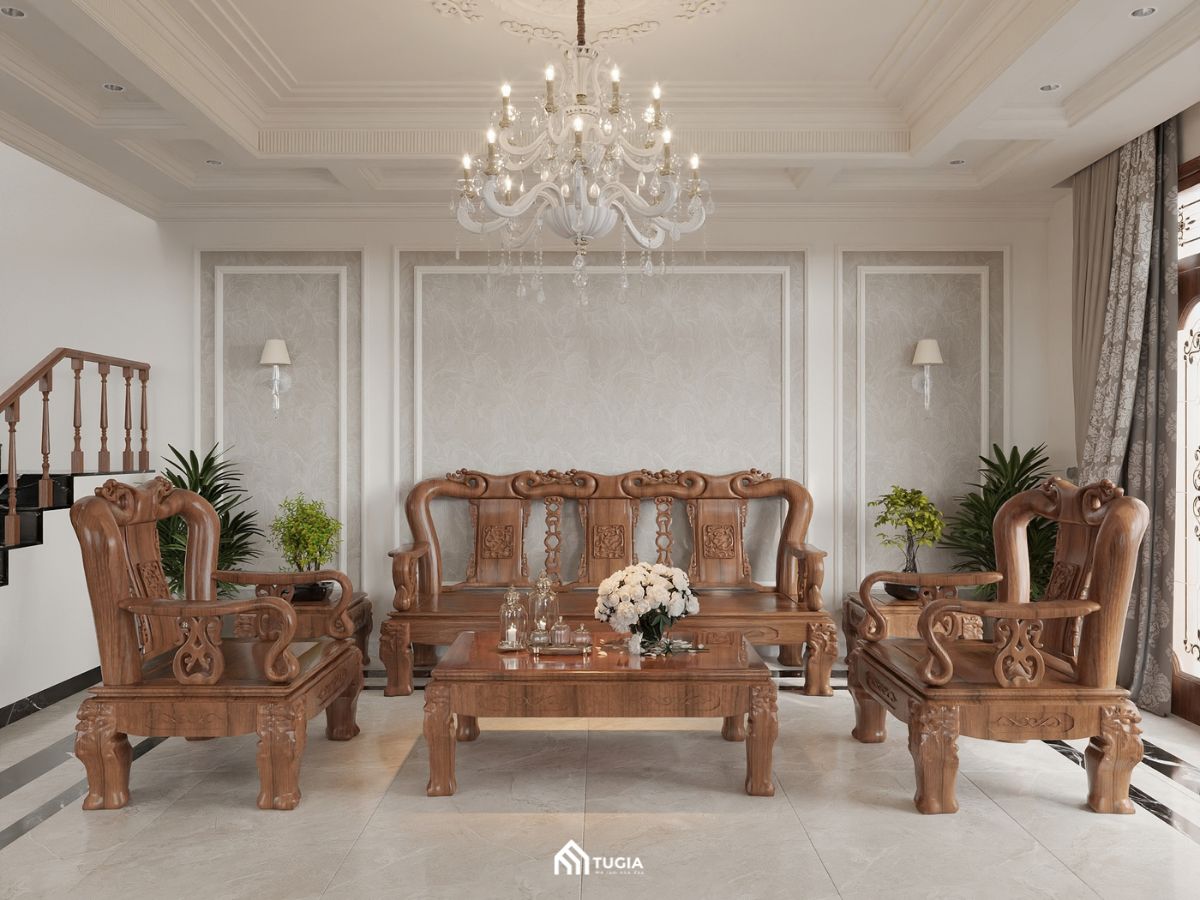 Nội thất phòng khách bằng gỗ