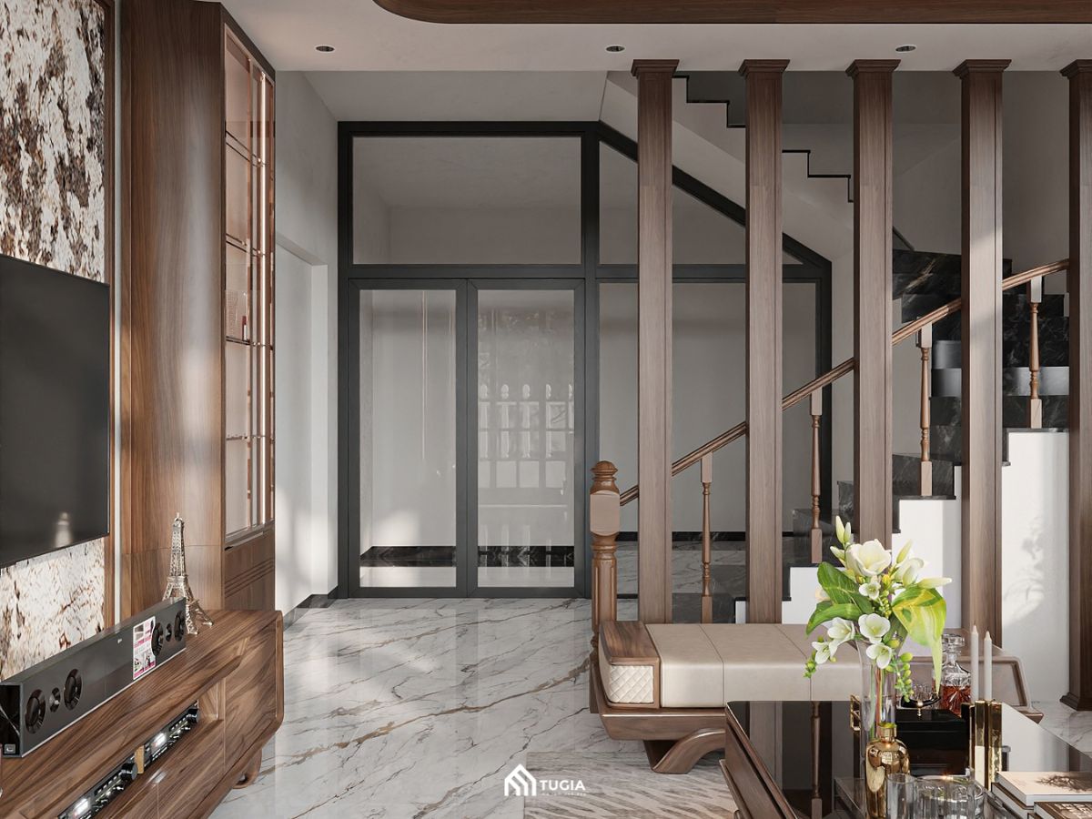 Phòng khách nhà lệch tầng