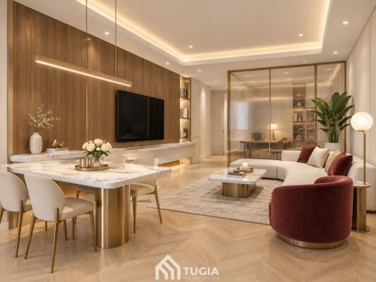 thiết kế nội thất chung cư 80m2 đẹp, ấn tượng