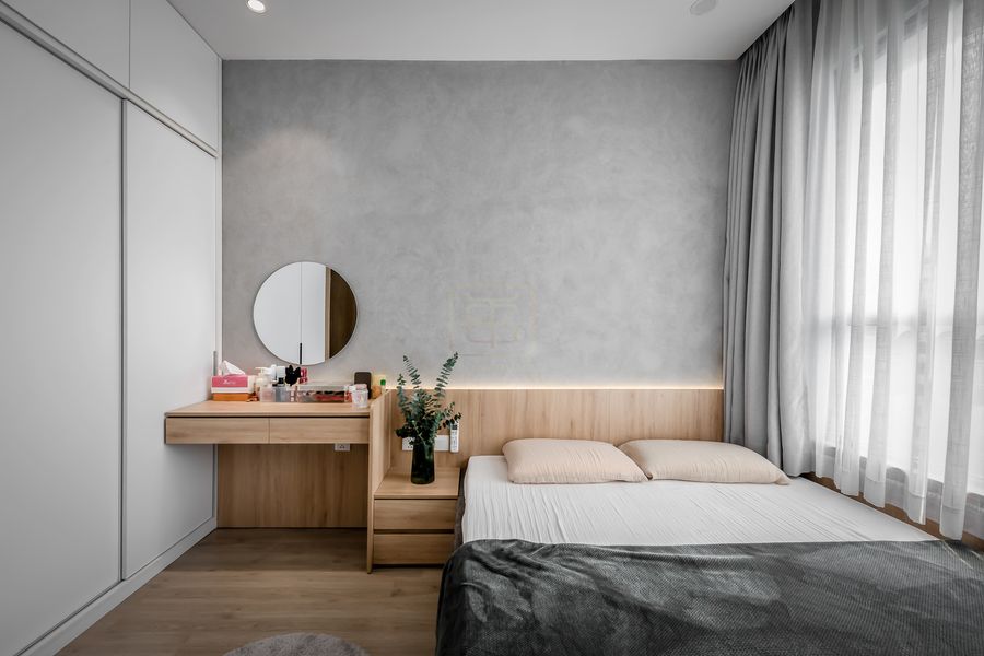 Vách đầu giường thiết kế đơn giản theo phong cách tối giản nhất