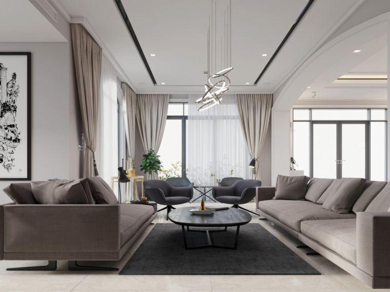 Bộ sofa lớn với thiết kế mềm mại tạo cảm giác mịn màng, ấm áp và vô cùng quyến rũ