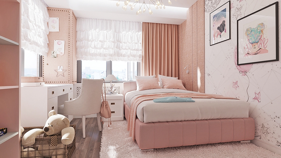 Trang trí phòng ngủ bằng loại giấy dán tường theo tự do