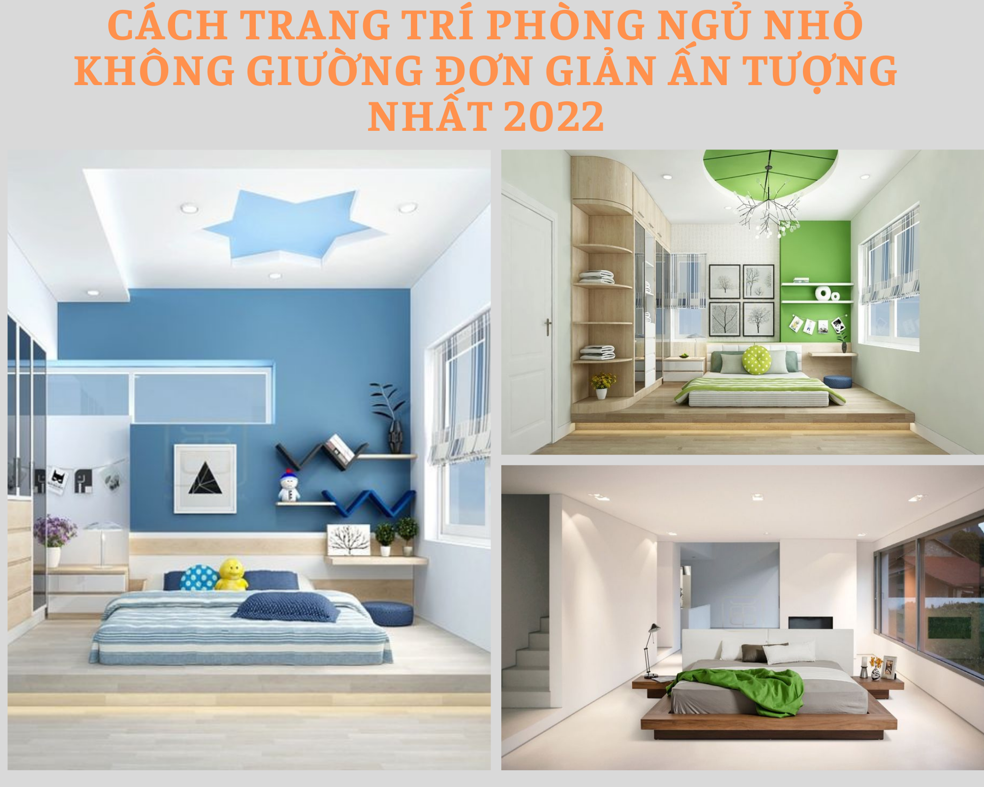 Top 35+ Cách Trang Trí Phòng Ngủ Nhỏ Không Giường Đẹp Hiện Đại 2022