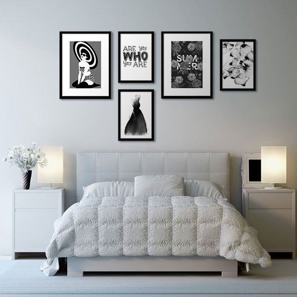 Sử dụng tranh đen trắng trang trí những phòng ngủ tối giản tinh tế