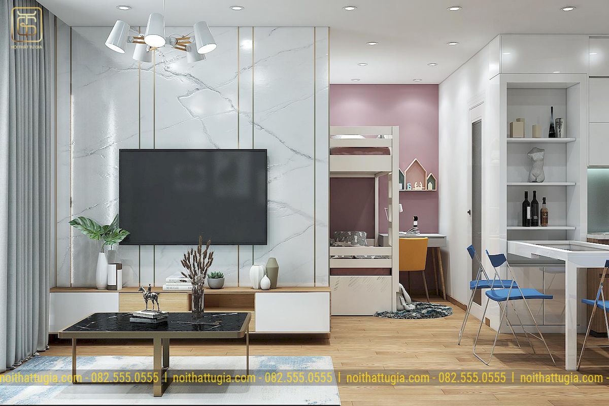 10 Mẫu thiết kế nội thất chung cư 45m2 đẹp và tối ưu công năng