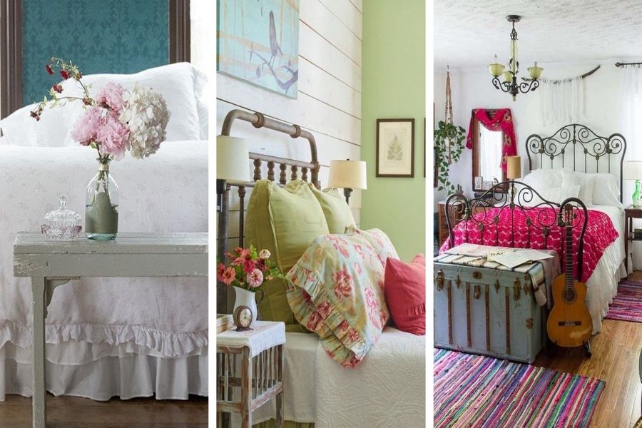 Khi decor phòng ngủ Vintage bạn nên lựa chọn chất liệu tự nhiên gần gũi