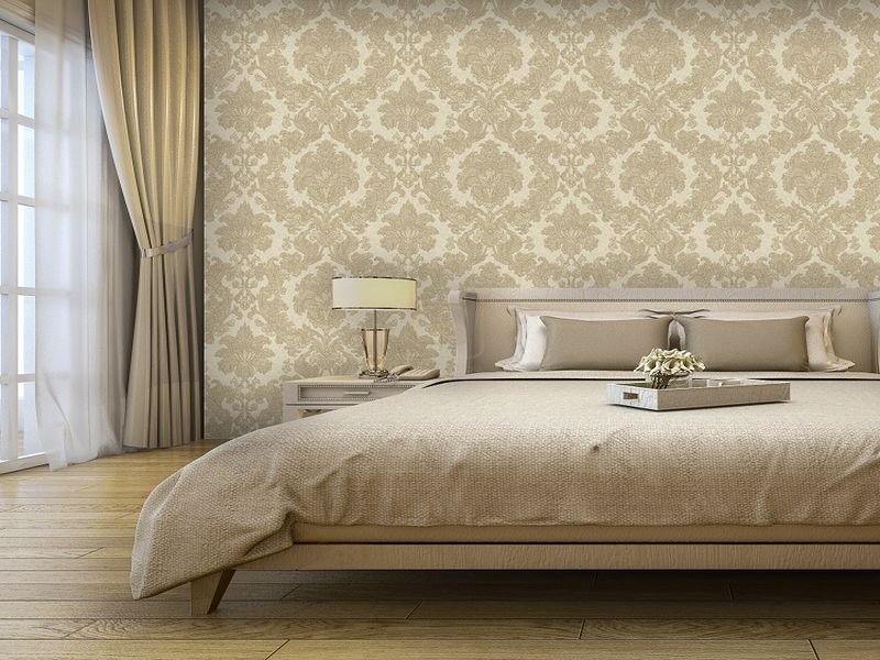 Những mẫu giấy dán tường họa tiết hoàng gia trang trí cho phòng ngủ tân cổ sáng trọng
