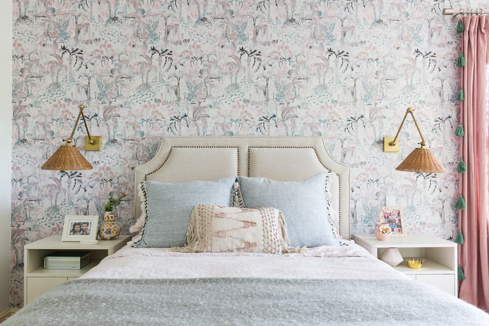 Giấy dán tường phòng ngủ theo phong cách Vintage