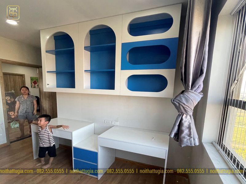 Giường tầng sử dụng gỗ MDF chống ẩm Thái Lan phun sơn 