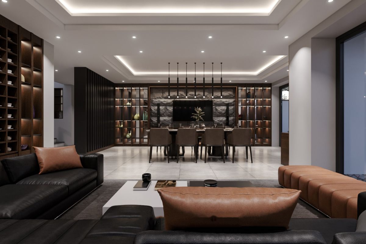 Không gian căn hộ Luxury xa hoa, lộng lẫy, sang trọng với gam màu gỗ tối cao cấp