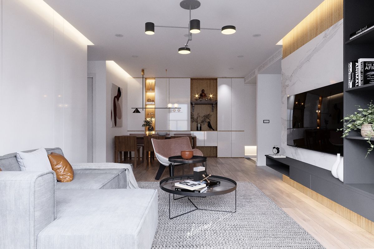 Không gian căn hộ chung cư trở nên rộng rãi với cách bố trí nội thất ấn tượng