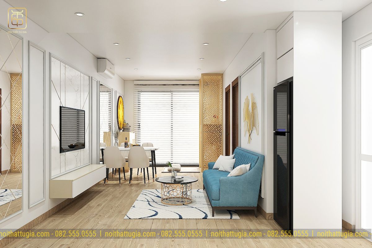 Cách thiết kế căn hộ chung cư 60m2 2 phòng ngủ cho gia đình trẻ  HomeHome