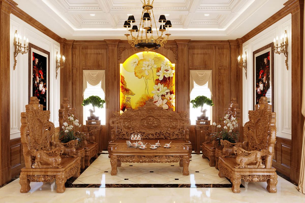 Top 50 mẫu thiết kế nội thất phòng khách tân cổ điển đẹp nhất hiện nay