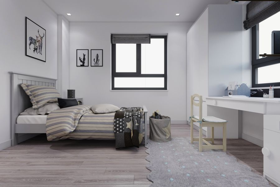Không gian phòng ngủ 15m2 với tông màu nhẹ nhàng tinh tế và cực kỳ đơn giản