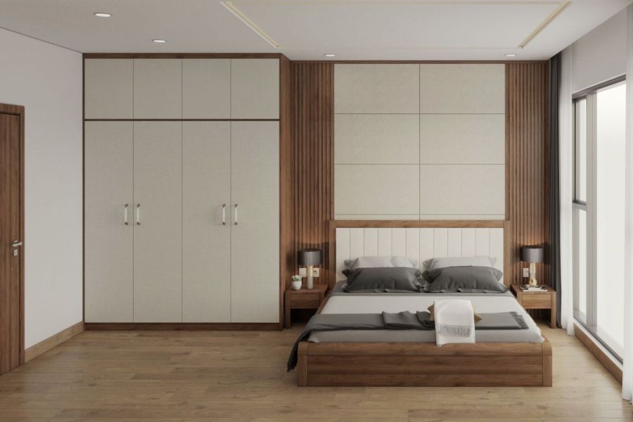 Không gian phòng ngủ 20m2 hiện đại, ngăn nắp và đầy tinh tế với nội thất đơn giản