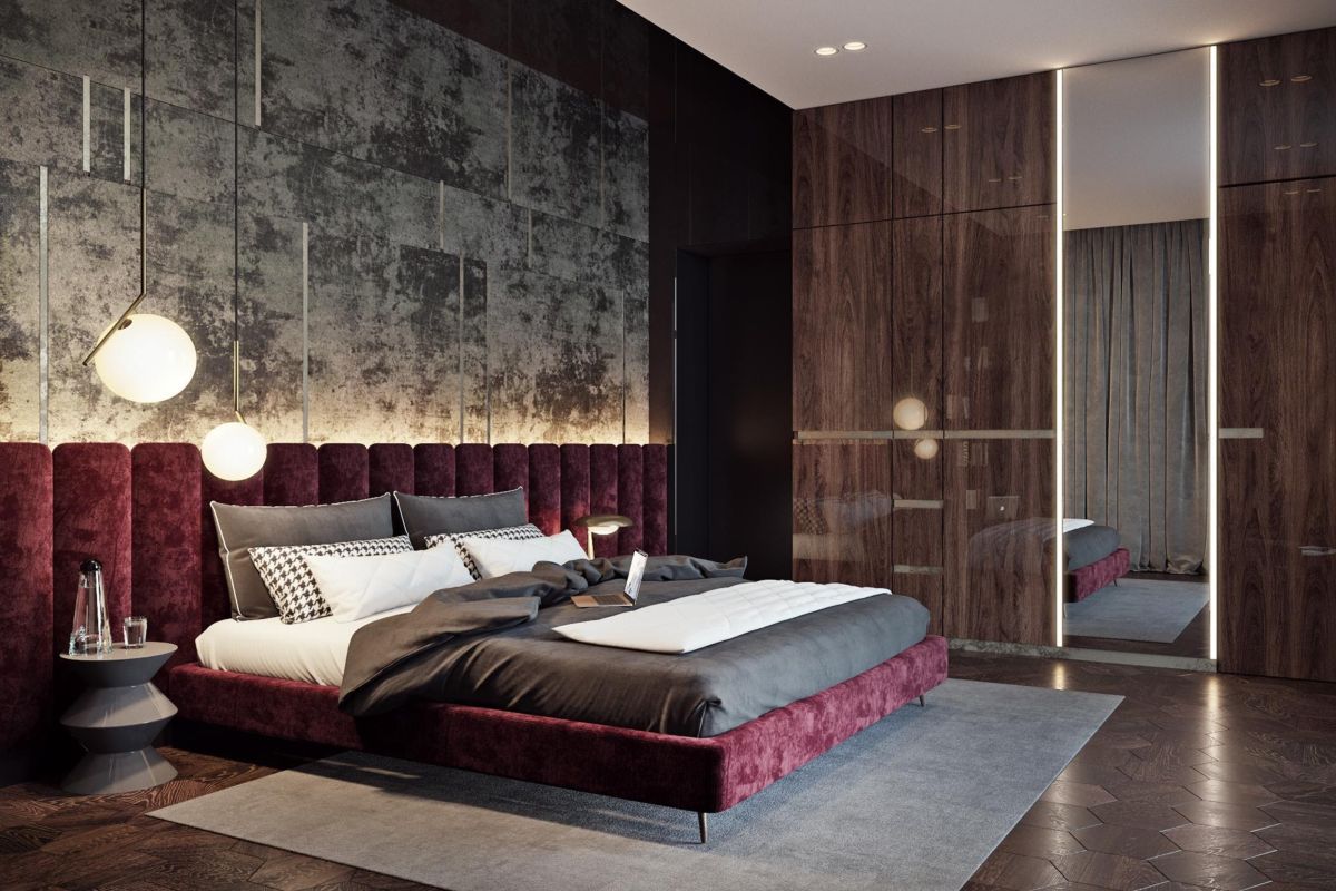 Không gian phòng ngủ với tone gỗ trầm ấm tạo nên cá tính riêng cho gia chủ