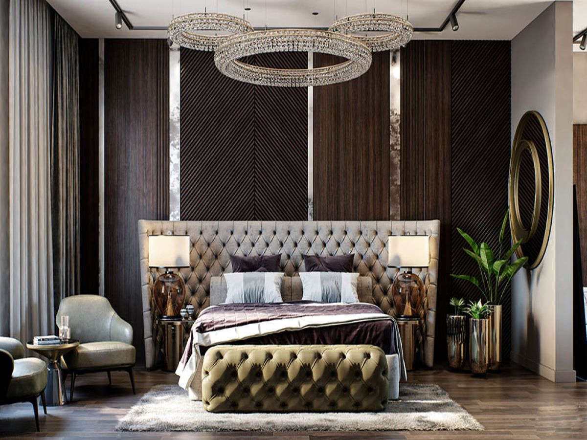 Không gian tân cổ điển luxury sang trọng và thoải mái với đèn trần độc đáo và sáng sủa