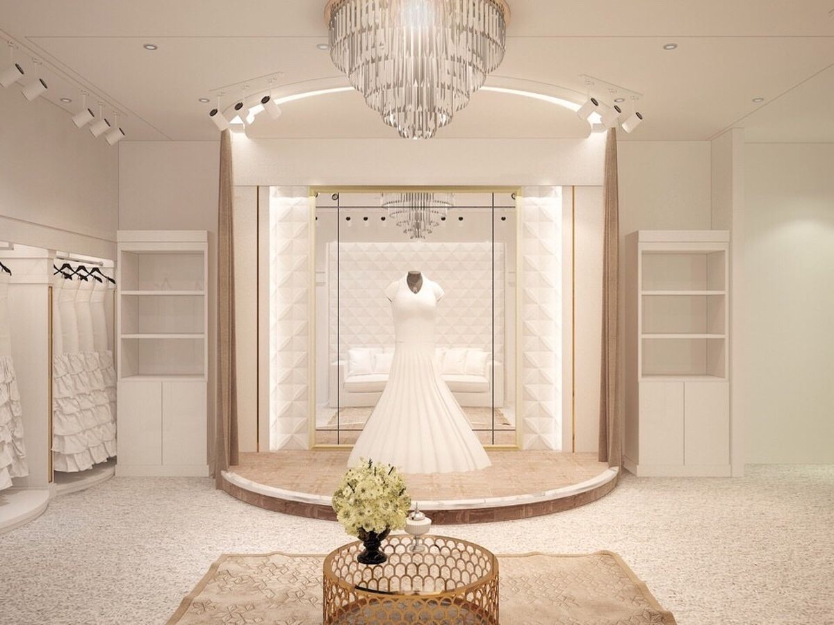 Không gian thử váy cưới được thiết kế ấn tượng tinh tế và cực kỳ ấn tượng
